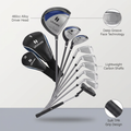 Men'S 9 Pieces Complete Golf Club Set Includes 460Cc Alloy Driver 3# Fairway Wood 4# Hybrid 6# 7# 8# 9# and P# Irons