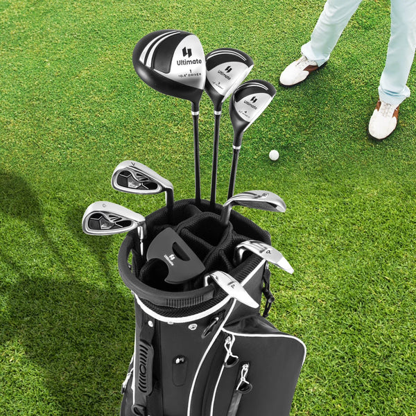 Men'S Complete Golf Clubs Package Set 10 Pieces Includes Alloy Driver Black