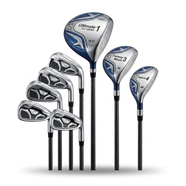 Men'S 9 Pieces Complete Golf Club Set Includes 460Cc Alloy Driver 3# Fairway Wood 4# Hybrid 6# 7# 8# 9# and P# Irons